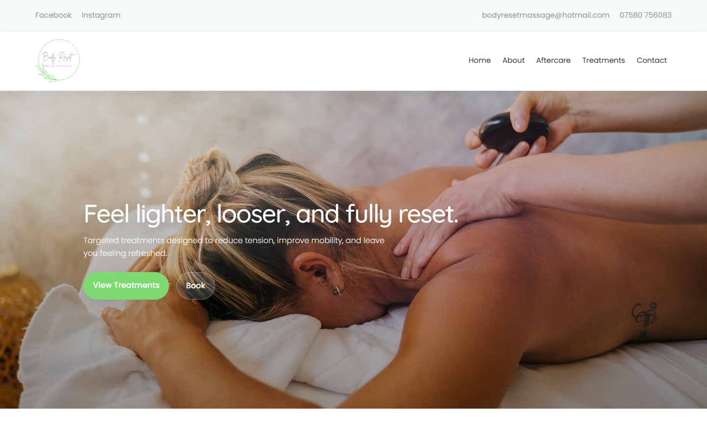 Body Reset website screenshot