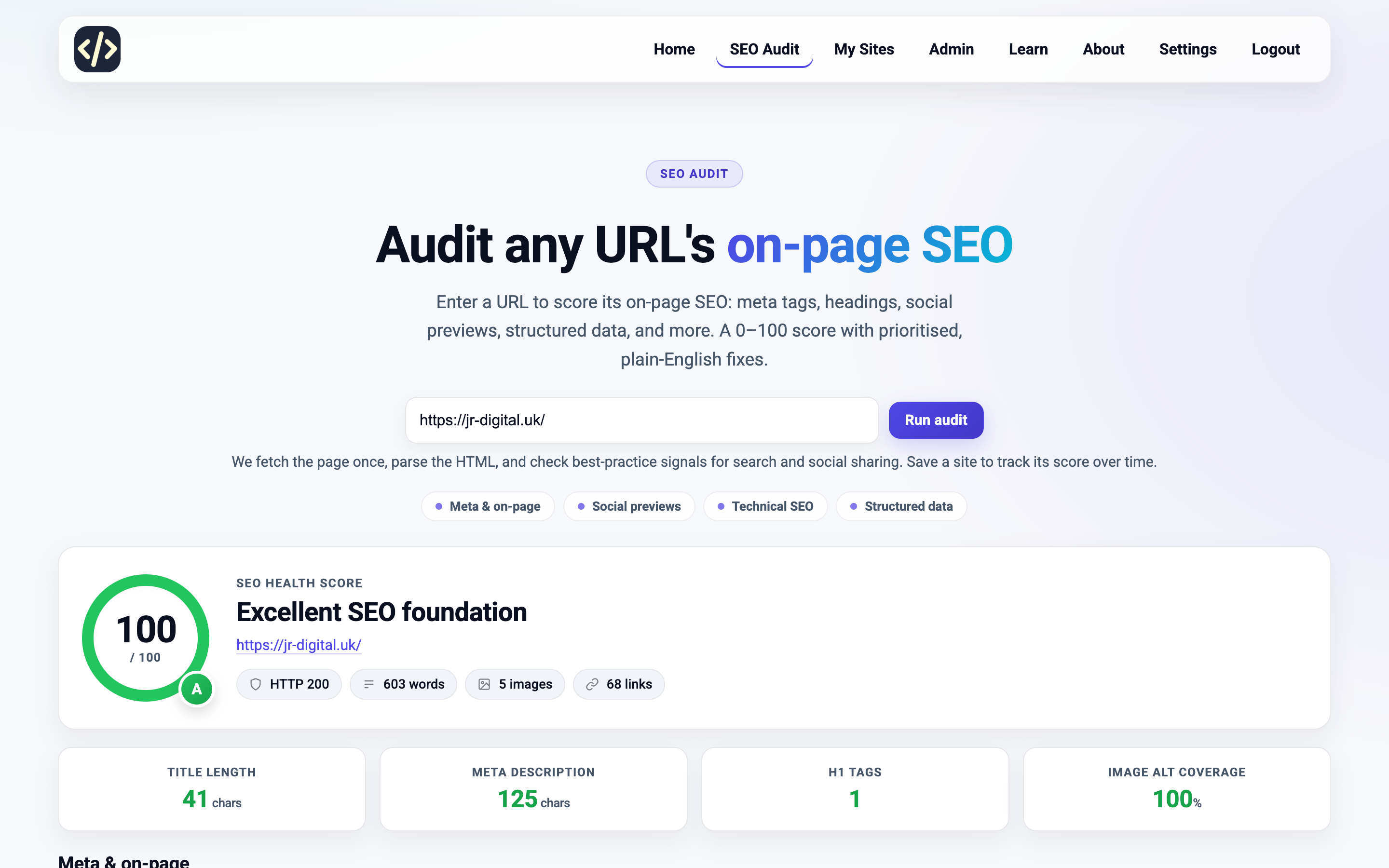 Web Watch monitoring product screenshot